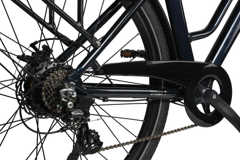 MAXTRON urban7 36V 12,8Ah Stads Elektrische Fiets, 27,5-inch wielen, 250W vermogen, met een maximaal bereik tot 60 km.