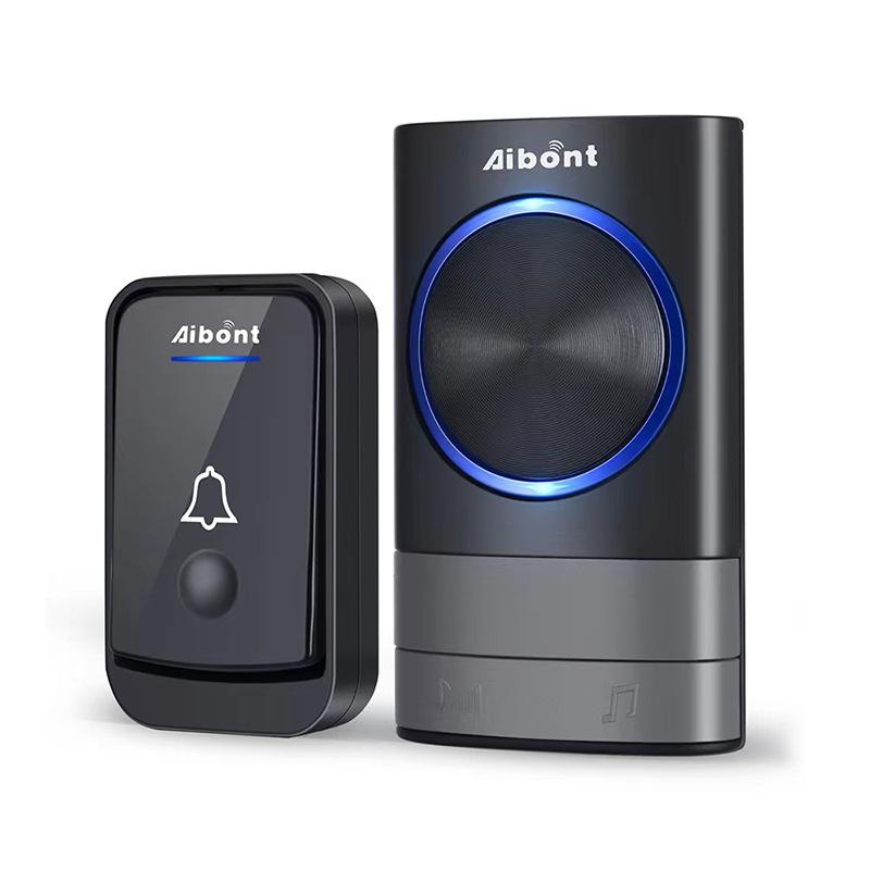 

AC Wireless Doorbell with Digital Music and Remote Sensor - EU/UK Standards чорний колір сірий