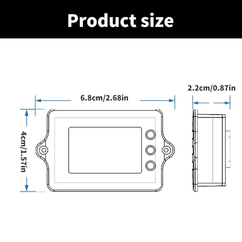 Battery Coulomb Counter Battery Charger Amp Meter Accurate Voltages Monitoring from 8V To 120V for Electric Vehicles