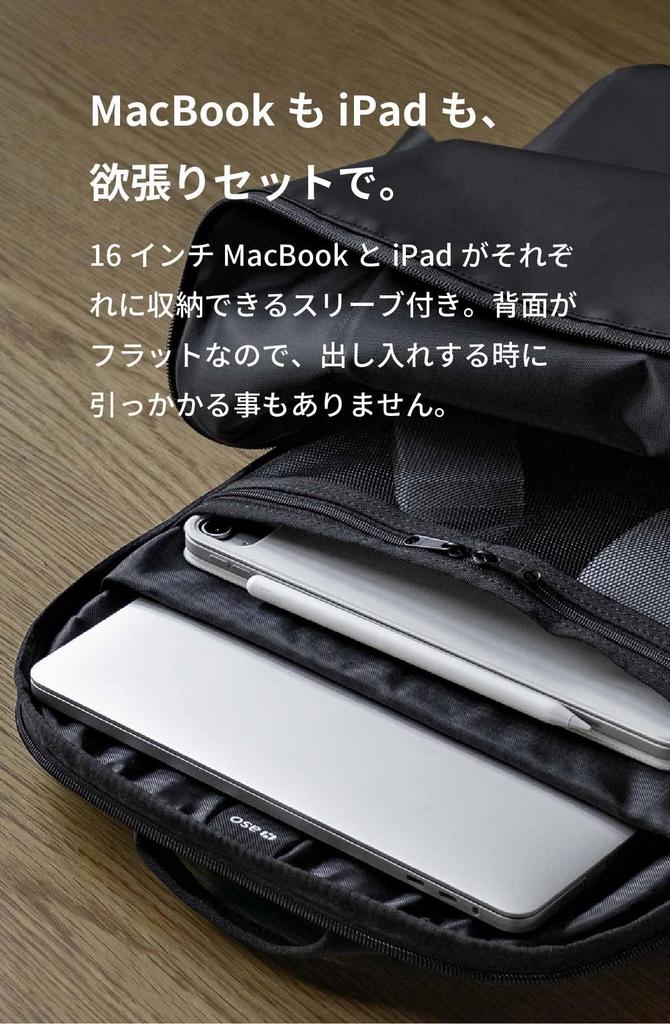 Aso Bose TOFTSACK 2 Backpack, Unisex Business Backpack with Gadget and iPad Storage, Black, TF-V300