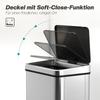 Sensor Trash Can 50L Stainless Steel Automatic Trash Can with Soft-Close Lid Motion Sensor 35.5 X 26 X 67 Cm Silver
