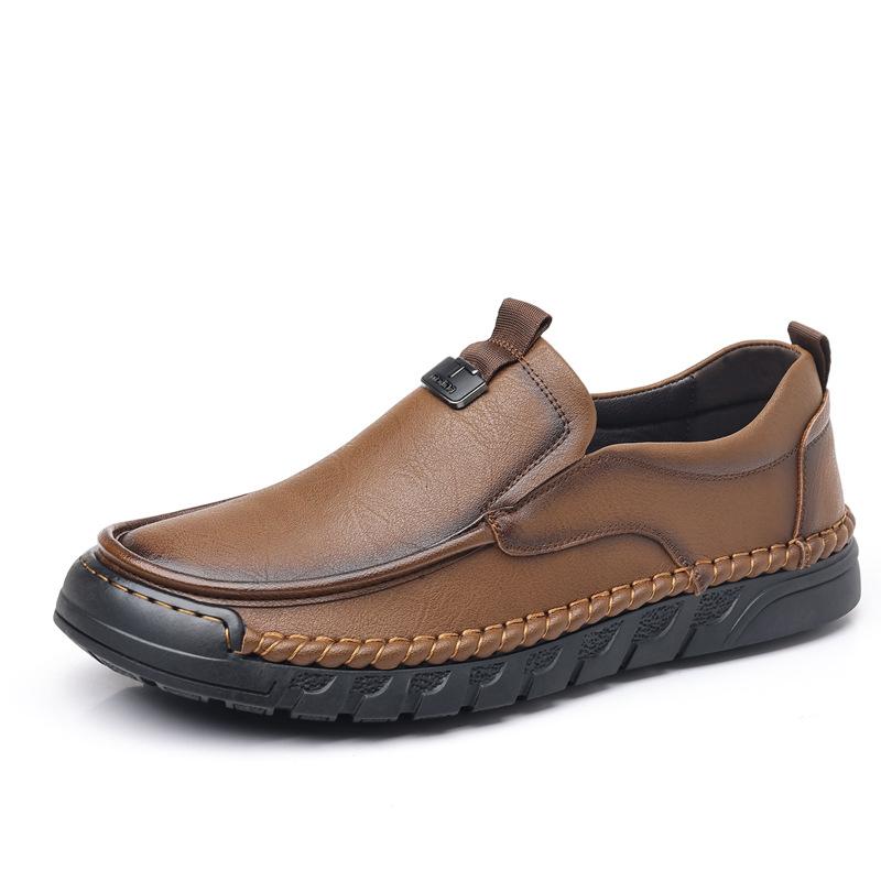 Классические мужские кожаные туфли весна-лето новые модные универсальные повседневные — фото 6