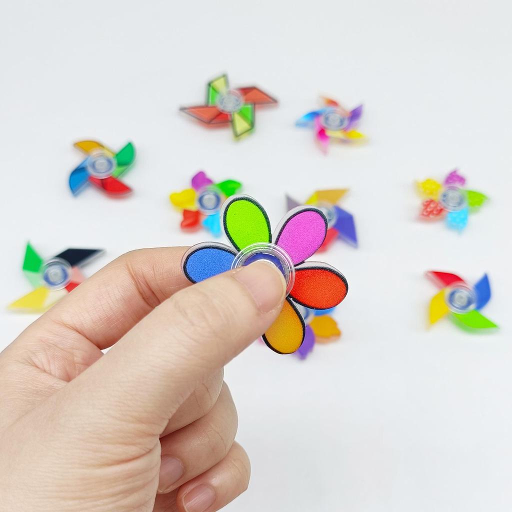 Colorful Acrylic Windmill Finger Gyroscope – Educational Toy for Kids