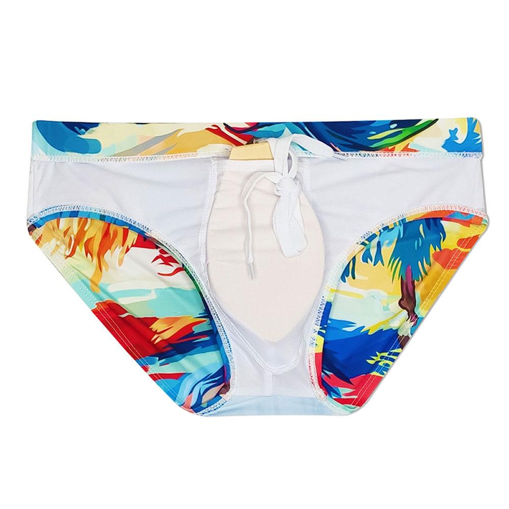 Pánská móda Sexy Swim Brief Sexy plavky s potiskem pro muže Surfovací plavky Low-Rise