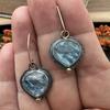 Vintage Round Inlaid Blue Stone Earrings Geometric Creativity Silver Color Dangle Earrings for Women Jewelry