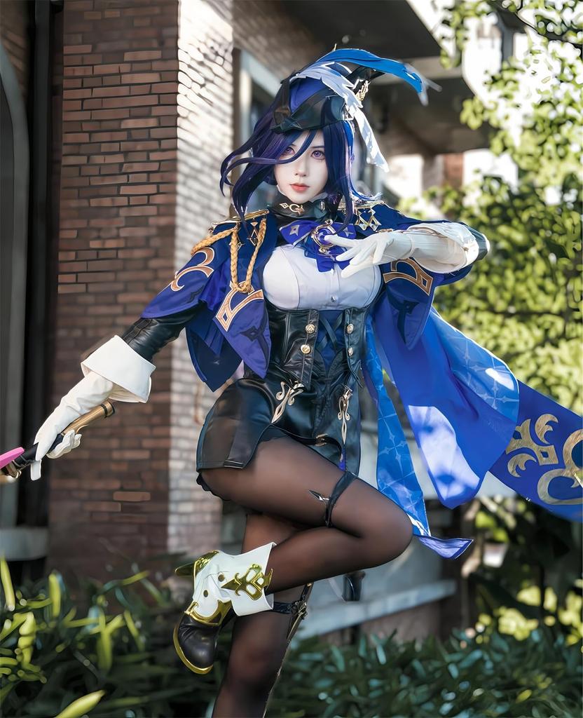 NOKIJP Chlorinde Wig - Duelist Agent - Genshin Impact Cosplay - Heat Resistant Wig - Silky Smooth - Easy To Style - Genshin Impact - Fontaine - Chlori
