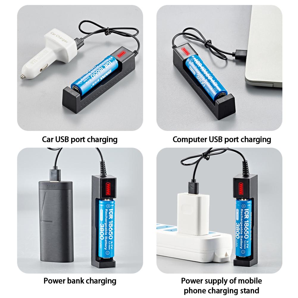 1PC 18650 Lithium Usb Inteligentní nabíječka s jedním slotem s kontrolkou Malý ventilátor Svítilna Adaptér pro nabíjení baterie Inteligentní čip
