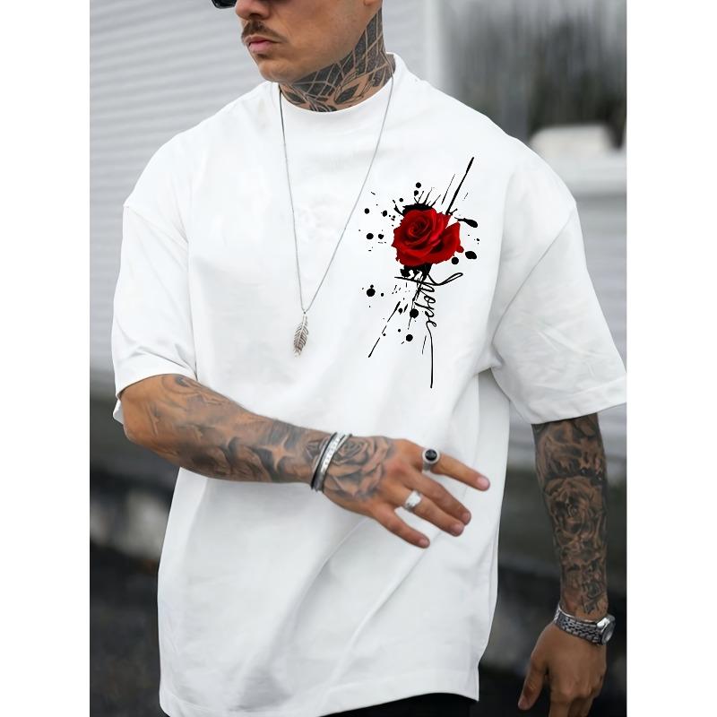 T-shirt Décontracté Élégant pour Homme, Manches Courtes, Col Rond, Coupe Ample, Oversize, Cool, Décontracté et Tendance