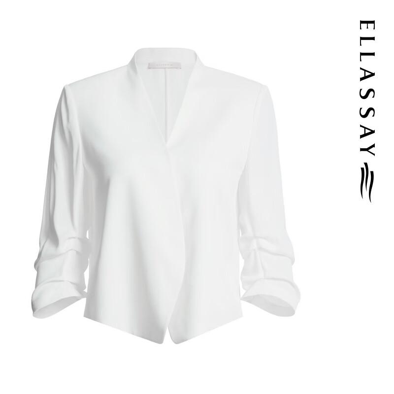 ELLASSAY Women's Silk Seven-Quarter Sleeve Blazer