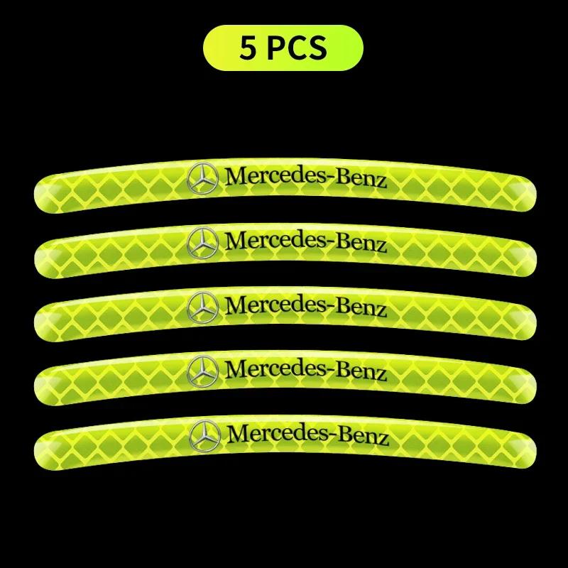 

For Benz GLC GLK 20pcs Car Wheel Hub Stickers Decorative Reflective Stickers For Mercedes Benz B/C/E/S Class A Class C200L GLC G