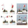 Christmas LED Light Ornament Rotating Music Resin Christmas Scene Village