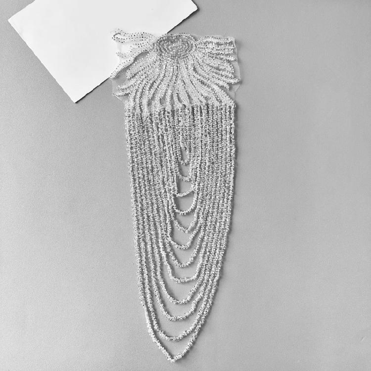 Pair Of Sequins Fringe Shoulder Patches For Party Attire Comfortable Long Wear Decorative Accent