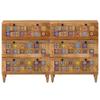 Sideboard 2 pcs Natural 60 x 33 x 75 cm Solid Mango Wood