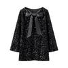 2025 Spring Women's European-American Style Sequin Bow Loose Dress