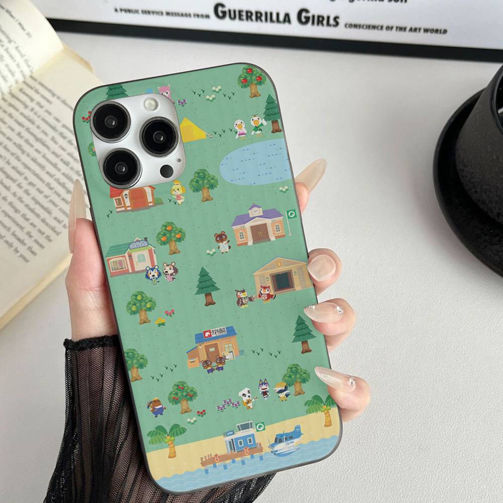 A-Animal C-Crossing Phone Case Corrugated Pattern Phone Case For iPhone 17 Air 16 15 14 13 Plus Pro Max Matte Shockprooof Cover