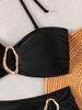 Removable Strap Tie High Waist Sexy Two Piece Bikini Set Elegant Versatile