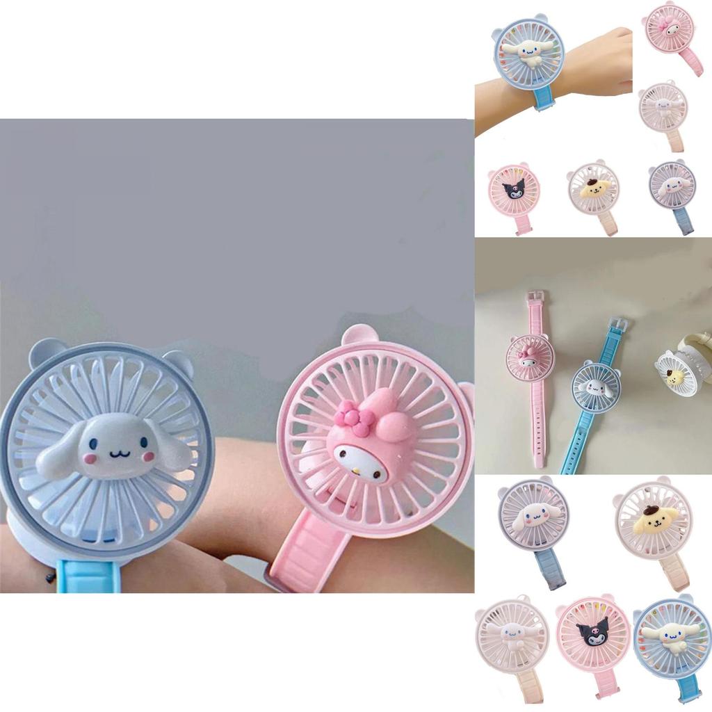 Sanrio Series Mini Fan Portable And Usb Charging Wristwatch Design For Kids And Adults