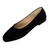 Flat-bottomed Commuter Versatile Single Shoes Women's Shoes 2025 Spring and Autumn New Round Head Black Work Shoes Suede Light Mouth Doudou Shoes