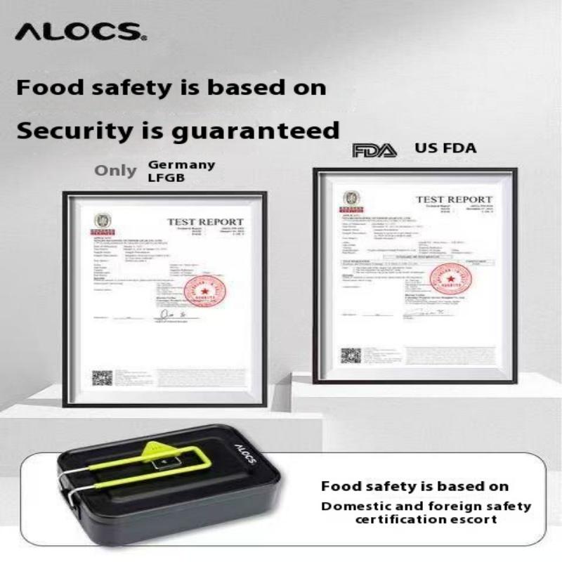 ALOCS Outdoor Camping 0.9L Camping Food Box Set, with Foldable Stove, Ultra-light Cooking Utensils, Suitable for Hiking/survival