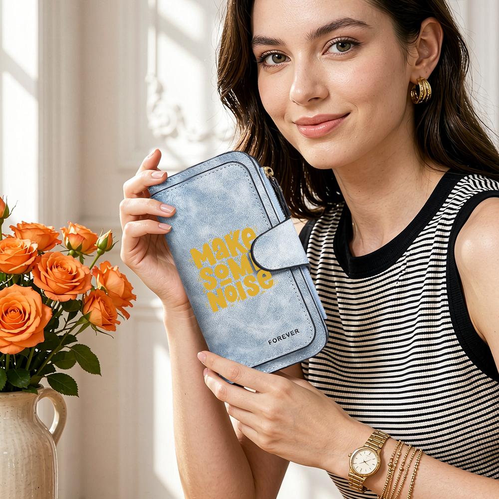 Trendy Text Print Long Wallet Casual Multislot Portable Purse Stylish Slim Daily Carry Wallet