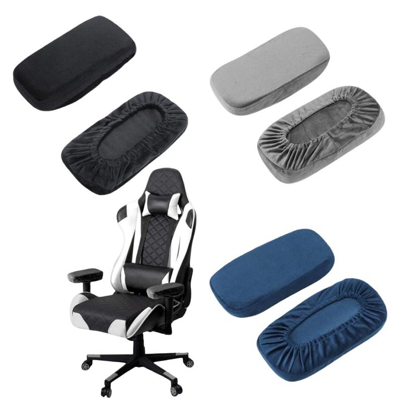 Colors Velvet Sponge Armrest Slipcover 1/2PCS Kit, Ideal for Office Chairs, Supports Elbows and Forearms