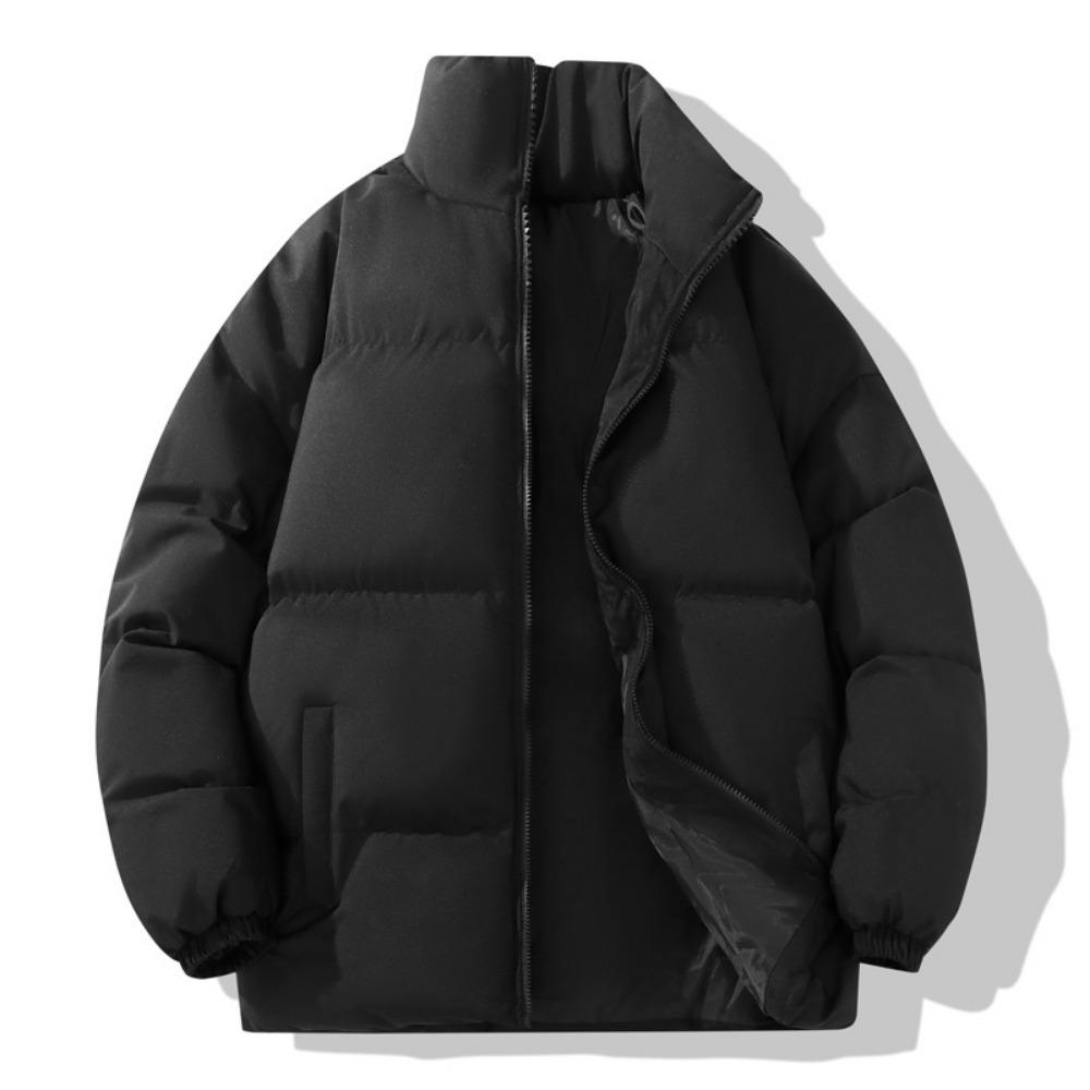 2025 New Winter Men's Stand-up Collar Solid Color Loose Bread Clothes Couple Cotton Clothes Jacket Warm Windproof and Cold Women