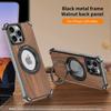 Magnetischer Metall-Drehständer Walnuss-Handyhülle iPhone 17 Pro Max 16 15 Stoßfest Wärmeableitung Kratzfest