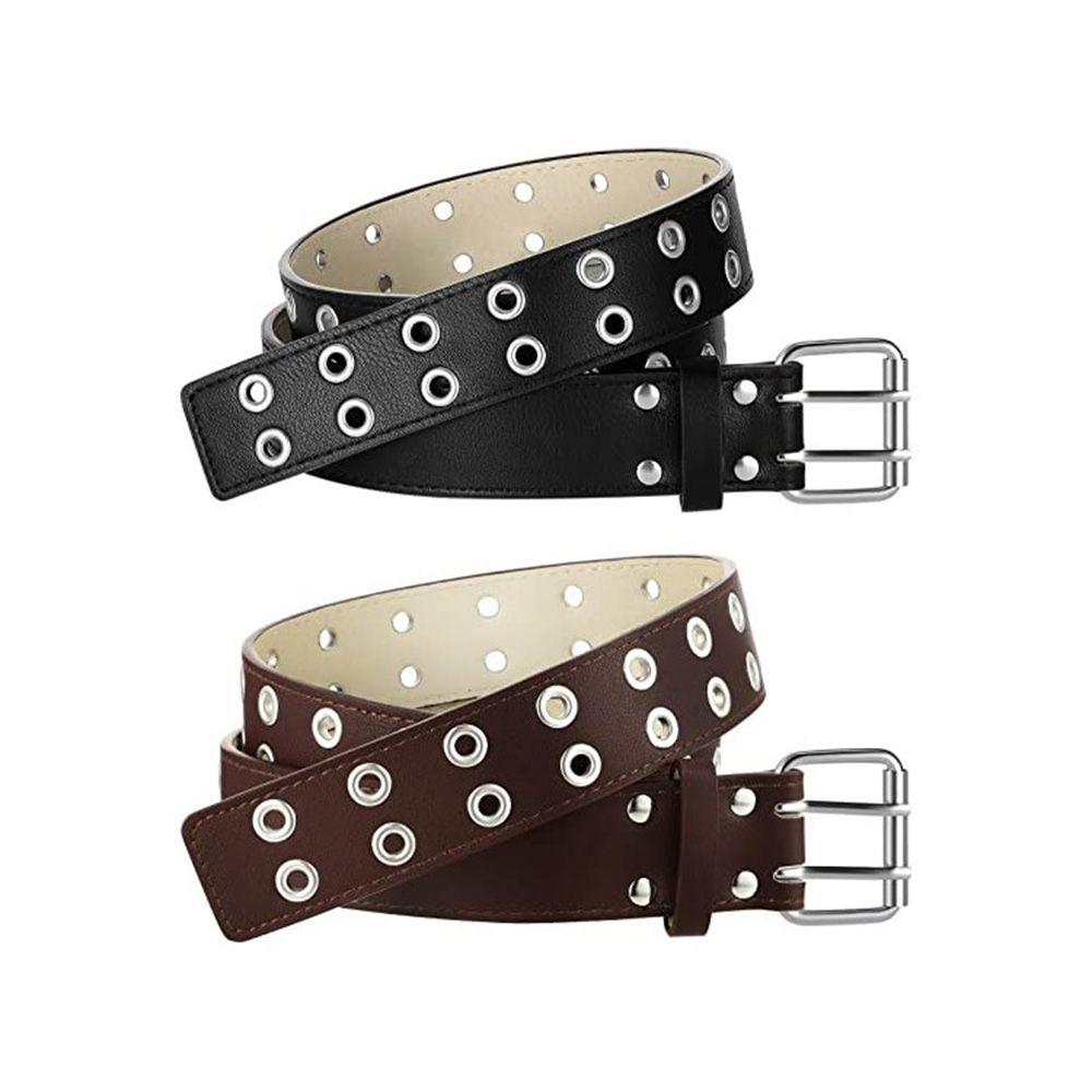 Genser i PU-skinn overfrakk Punk midjebelte Goth linning Justerbare belter Jeansbelter
