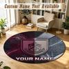 Round Rug Custom NameBurnley Football Pattern Non Slip Carpet Home Floor Decor