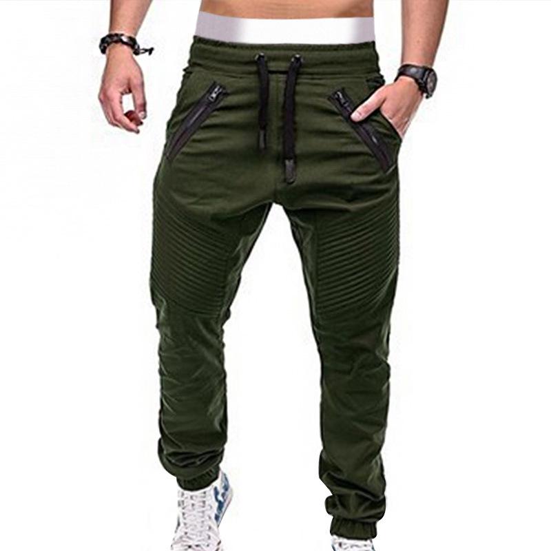 Men's 2020 Casual Drawstring Elastic Waist Striped Jogger Cargo Pants