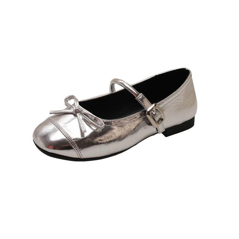 Silver Light Mouth Ballet Flat-soled Single Shoes Women's New Summer Skirt Round Head Beanie Shoes