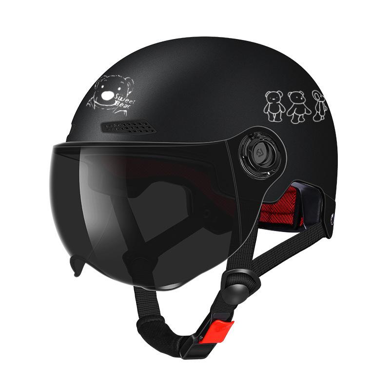 Cycling Helmet Electric Vehicle Women's Autumn and Winter Warm Motorcycle Men's Safety Hat Summer Four Seasons Half Helmet