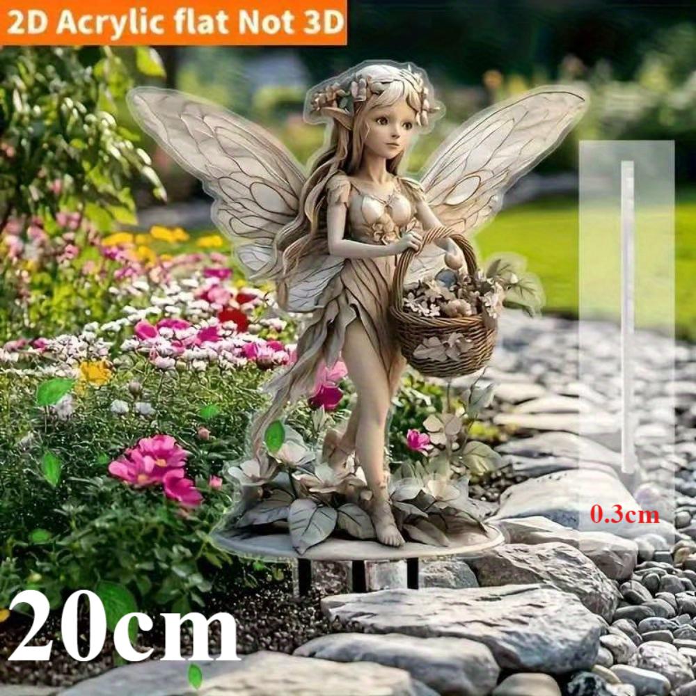 Bohemian crystal fairy, 2D plochý akryl, venkovní dekorace, vhodné pro zahrady, trávníky, dárky, Vánoce, Halloween