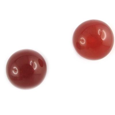 [K9634] - Carnelian Red 'Mineralia' Silver Earrings 10 Mm
