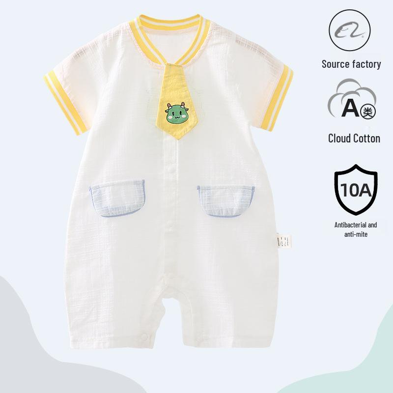 Popular Unisex Baby Summer Cotton Romper - Short Sleeve Bodysuit for Newborns
