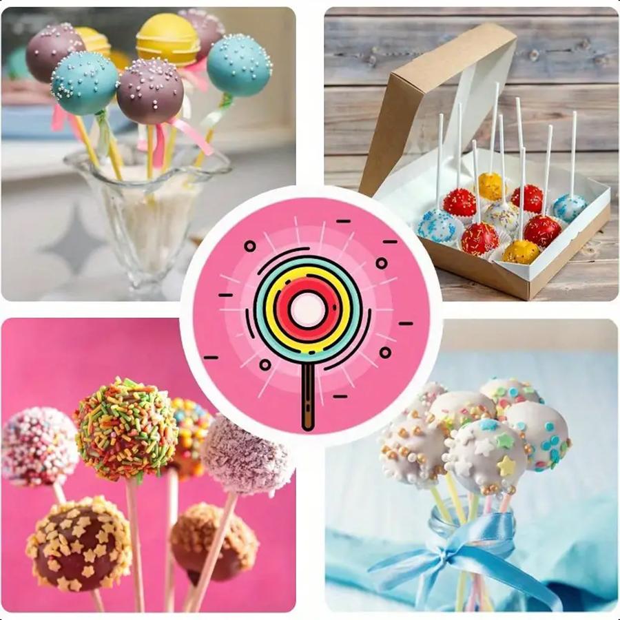 200pcs 7.6-20cm Candy Paper Lollipop Sticks for Cake Chocolate Biscuit Kitchen Baking Tools Party Dessert Decoration Supplies