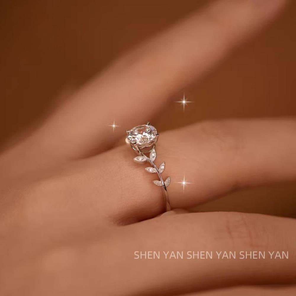 S925 Silver Ring Moissanite Laurel Muse Temperament Premium Ring Gift for Girlfriend
