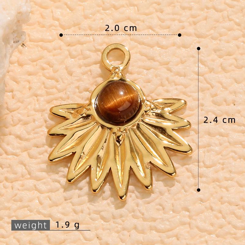 Stainless Steel Tiger Eye Oval Pendant & Earrings Set