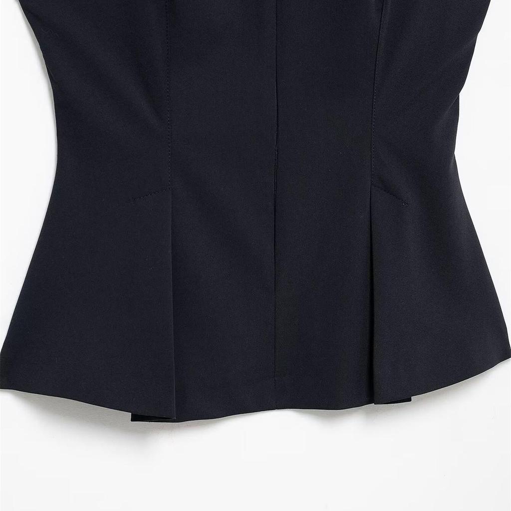 2025 Spring Women's Sleeveless Slimming Pleated Short Dress