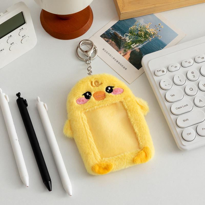 Cartoon Animal Characters Plush Album Card Holder Bus Card Bank ID Card Protective Display Sleeves Backpack Pendant Gifts