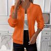 Women's Knit Zip Up Jacket Casual Solid Color Baseball Style Long Sleeve Lightweight Outerwear with Ribbed Collar and Cuffs