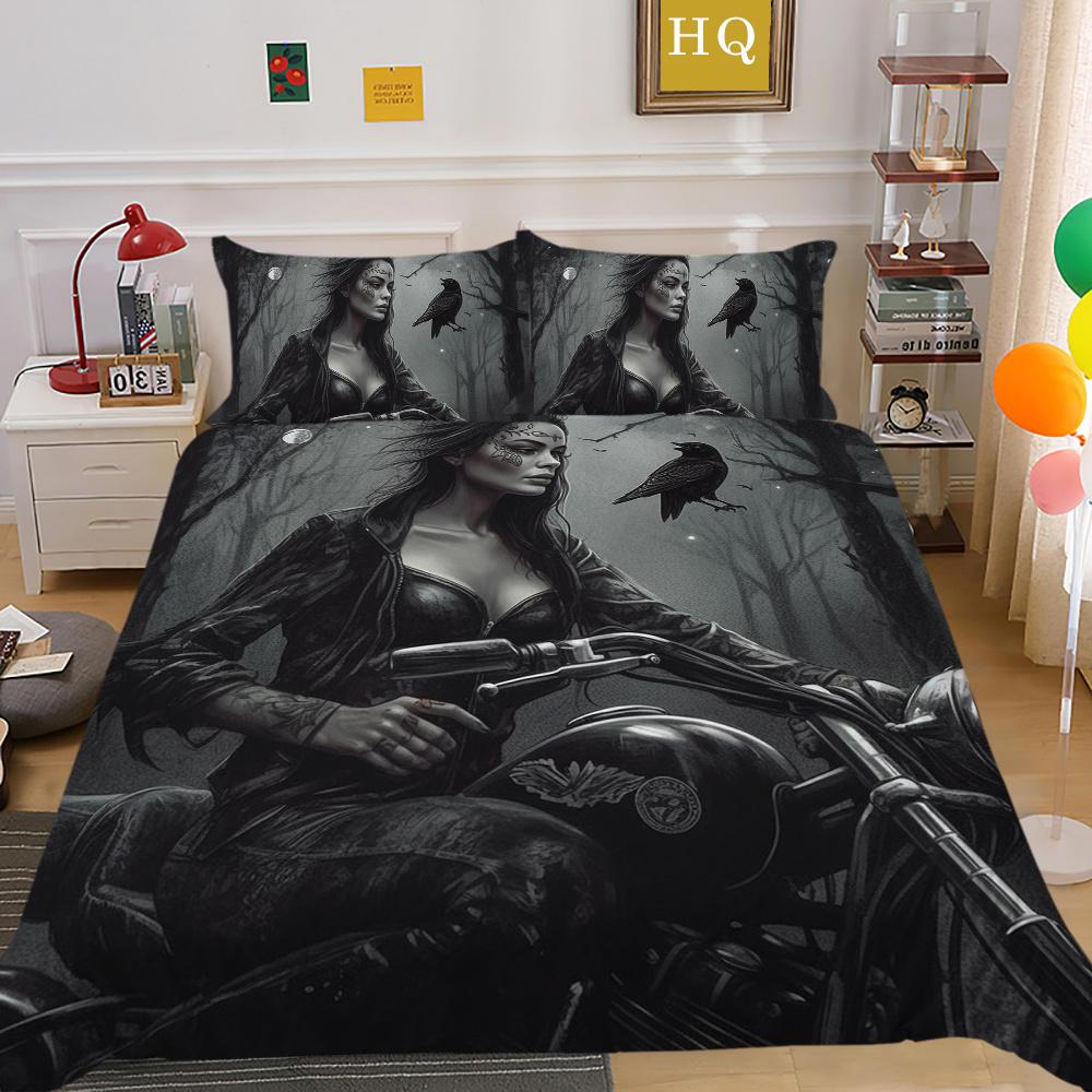 3D Beauty Skull Druck Bettwäsche Full Size Polyester Teenager Design Mode Hohe Qualität Heim Bettwäsche
