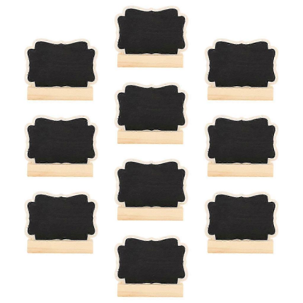 Mini Chalkboard Stand with Wooden Frame, 10Pcs Small Blackboard for Reminder Labels, Cafe Restaurant Menu & Table Settings