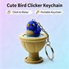 Creative Mini Fidget Keychain Built-in Mechanical Buttons Cute Frog Eagle Chick Broccoli Design for Bag Pendant Party Favors