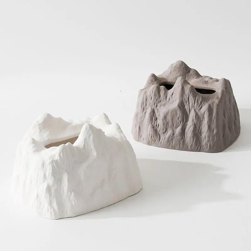 3Colors Creative Household Tea Table Retro Tissue Box Living Room Home Desktop Ceramic Paper Box Decorative Ornament