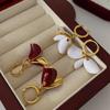Red Flower French Gentle Atmospheric Light Luxury Premium Enamel Drop Glaze Spring Morning Flower