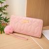 Women's Medium and Long Wallet, New Embroidered Iron Sheet Hairball Decorative Change Bag, Casual Simple Clutch Bag