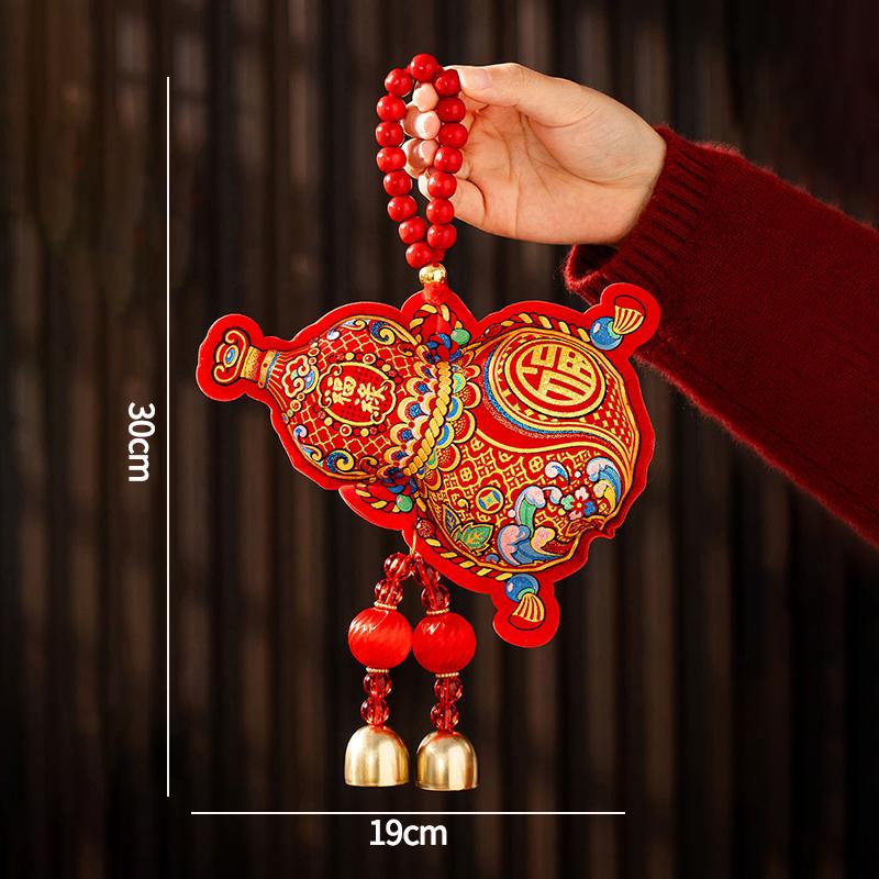 Chinese New Year Tet Decoration 2026 Vietnamese Red Hanging Pendants with Tassel Spring Festival Door Wall Hanging Ornament