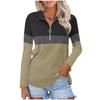 Women's Casual Versatile Fashion Trend Color Matching Zipper Long Sleeve