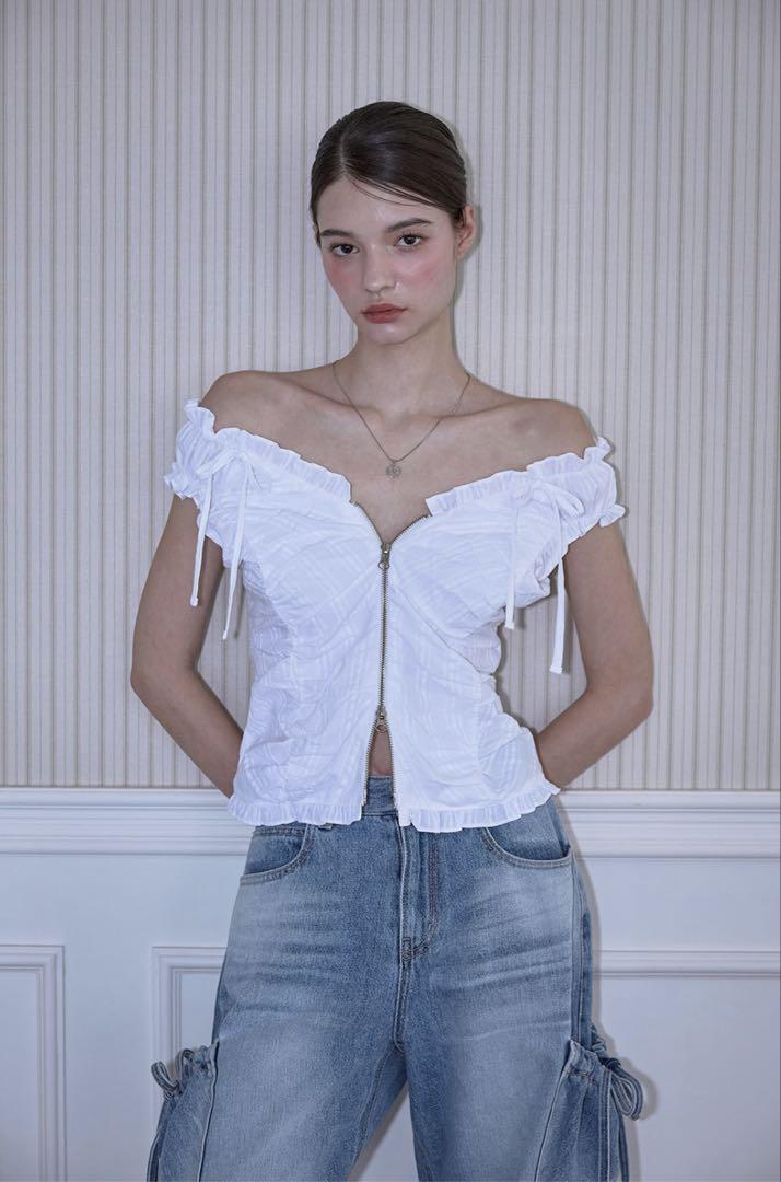 

[USED] ROSE FRANTZ Ribbon Sleeve Princess Gal Ballet Core Shizuni Look